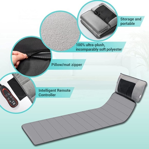 Massage Mat with Heat Full Body Massage Mat Kneading Neck Massage - Picture 7 of 9